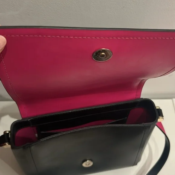 Black with pink interior side body purse- Kate spade - Picture 3 of 5